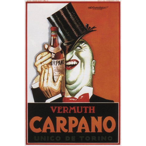 Vermouth Carpano Argentina Gold Ornate Wood Framed Art Print with Double Matting by Vintage Apple Collection