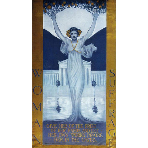 Womansuffrage White Modern Wood Framed Art Print by Vintage Apple Collection