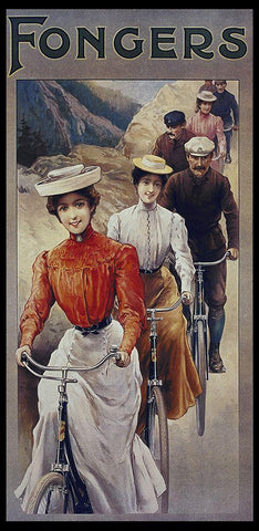 Bike 35 Black Ornate Wood Framed Art Print with Double Matting by Vintage Apple Collection