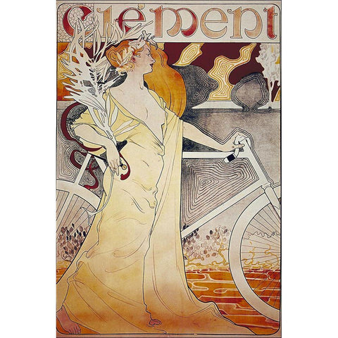 Bike 37 White Modern Wood Framed Art Print by Vintage Apple Collection