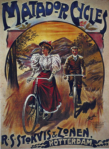 Bike 41 Black Ornate Wood Framed Art Print with Double Matting by Vintage Apple Collection