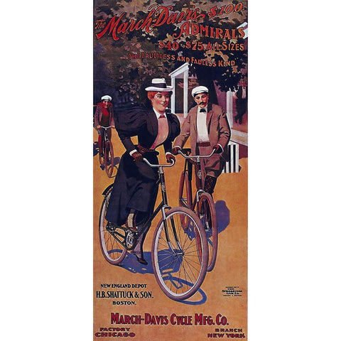 Bike 58 Black Modern Wood Framed Art Print with Double Matting by Vintage Apple Collection