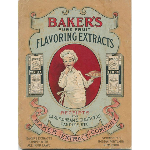 Bakers Extracts White Modern Wood Framed Art Print by Vintage Apple Collection