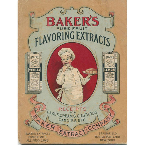 Bakers Extracts Black Modern Wood Framed Art Print by Vintage Apple Collection