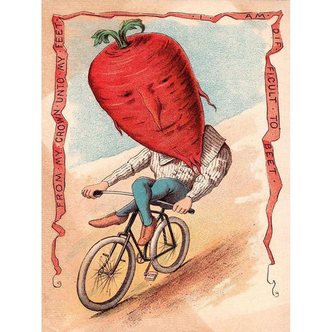 Bike Beet Black Modern Wood Framed Art Print by Vintage Apple Collection