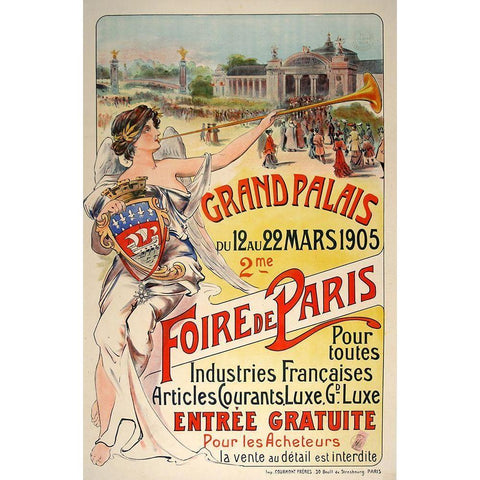 Grand Palais Gold Ornate Wood Framed Art Print with Double Matting by Vintage Apple Collection