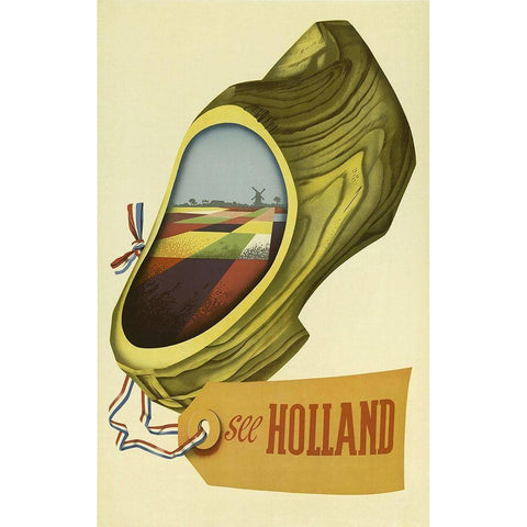 Holland White Modern Wood Framed Art Print by Vintage Apple Collection