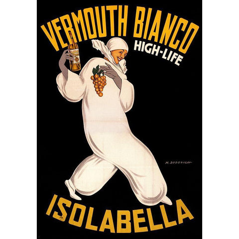 Isolabella Vermouth Bianco Black Modern Wood Framed Art Print with Double Matting by Vintage Apple Collection