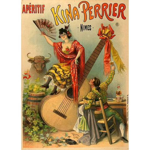 Kina Perrier Gold Ornate Wood Framed Art Print with Double Matting by Vintage Apple Collection