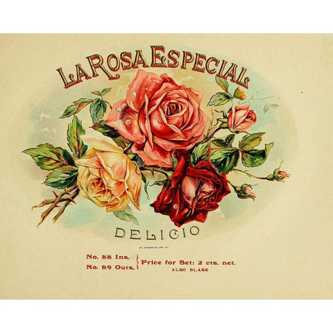 La Rosa Gold Ornate Wood Framed Art Print with Double Matting by Vintage Apple Collection