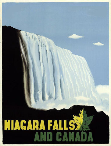 Niagarafallsandcanada White Modern Wood Framed Art Print with Double Matting by Vintage Apple Collection