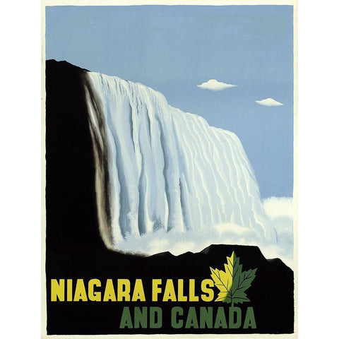 Niagarafallsandcanada White Modern Wood Framed Art Print by Vintage Apple Collection