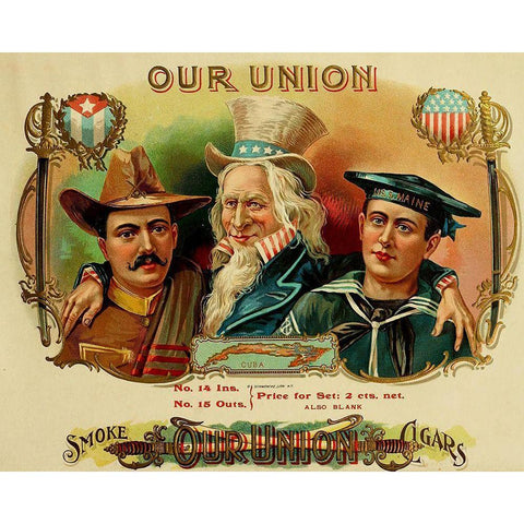 Our Union Gold Ornate Wood Framed Art Print with Double Matting by Vintage Apple Collection