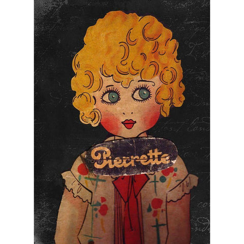 Pierrette Black Modern Wood Framed Art Print by Vintage Apple Collection