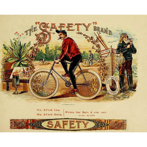 Safety Cig White Modern Wood Framed Art Print by Vintage Apple Collection