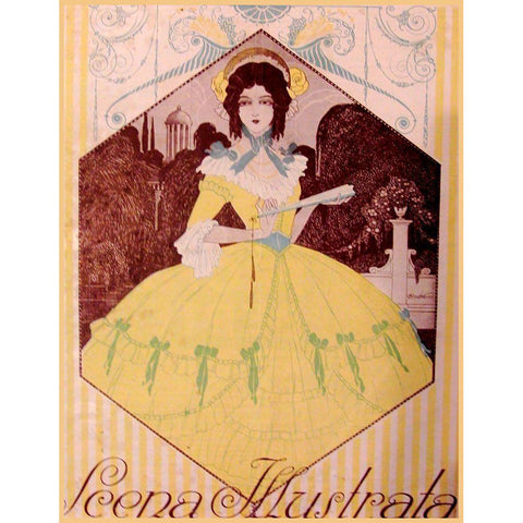 Scena Illustrata White Modern Wood Framed Art Print by Vintage Apple Collection