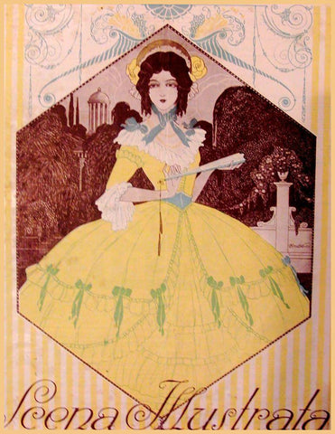 Scena Illustrata White Modern Wood Framed Art Print with Double Matting by Vintage Apple Collection