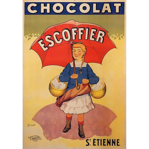 St Etienne Chocolat Black Modern Wood Framed Art Print by Vintage Apple Collection