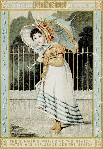 Summerrain White Modern Wood Framed Art Print with Double Matting by Vintage Apple Collection