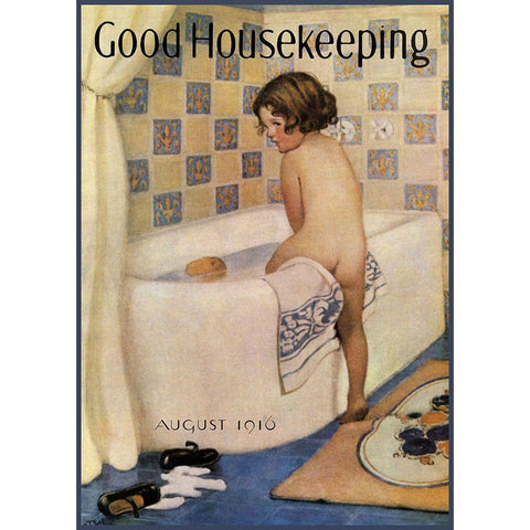 Good Housekeeping I White Modern Wood Framed Art Print by Vintage Apple Collection