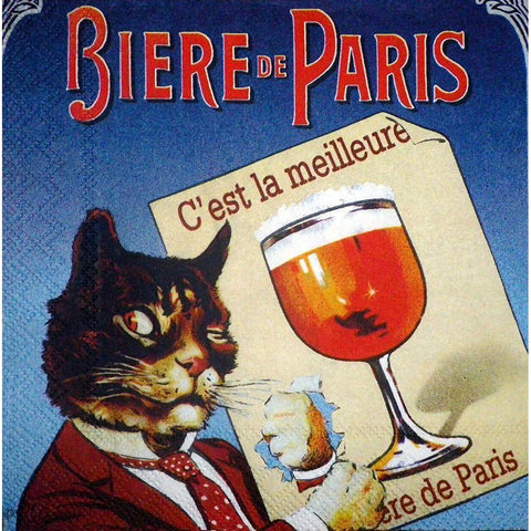 Biere de Paris White Modern Wood Framed Art Print by Vintage Apple Collection