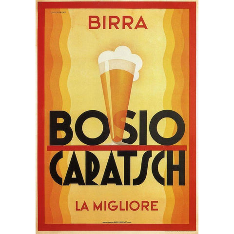 Birra Bosio Black Modern Wood Framed Art Print by Vintage Apple Collection