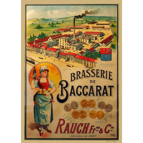 Brasserie de Baccarat Black Modern Wood Framed Art Print with Double Matting by Vintage Apple Collection