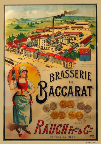 Brasserie de Baccarat Black Ornate Wood Framed Art Print with Double Matting by Vintage Apple Collection