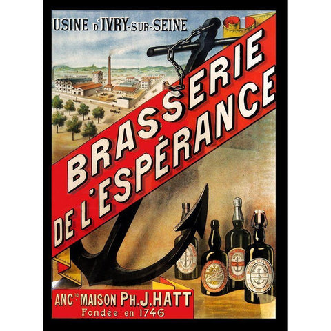 Brasserie de Esperance White Modern Wood Framed Art Print by Vintage Apple Collection