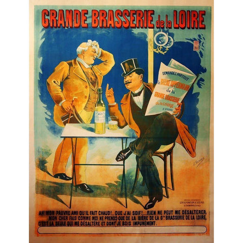 Grande Brasserie de La Loire White Modern Wood Framed Art Print by Vintage Apple Collection