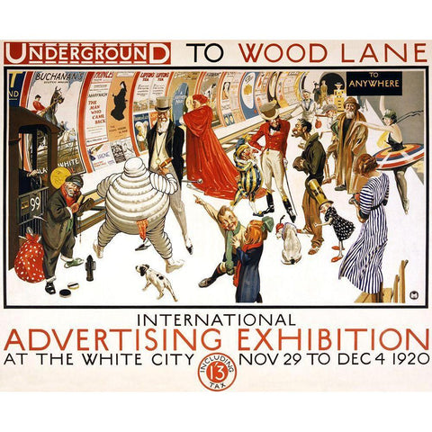 Underground to Wood Lane Gold Ornate Wood Framed Art Print with Double Matting by Vintage Apple Collection