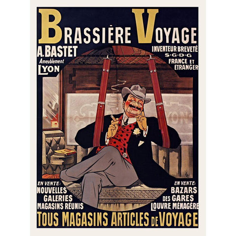 BrassiÃ©re Voyage Gold Ornate Wood Framed Art Print with Double Matting by Vintage Apple Collection