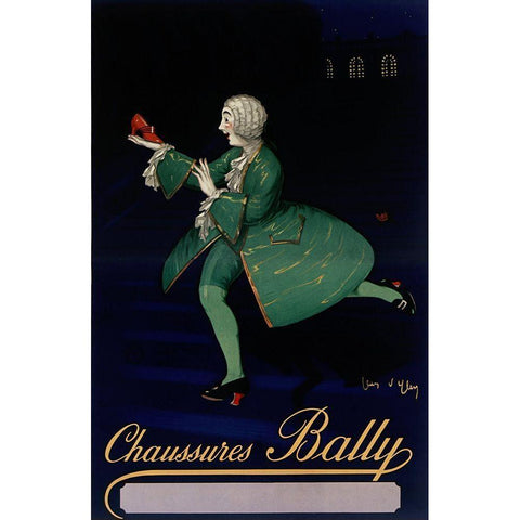 Chaussures Bally Gold Ornate Wood Framed Art Print with Double Matting by Vintage Apple Collection