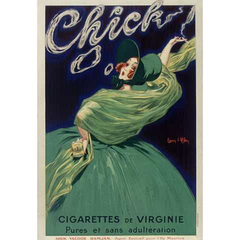 Chick Cigarettes White Modern Wood Framed Art Print by Vintage Apple Collection