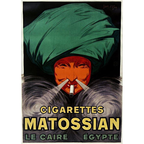 Cigarettes Matossian Black Modern Wood Framed Art Print with Double Matting by Vintage Apple Collection