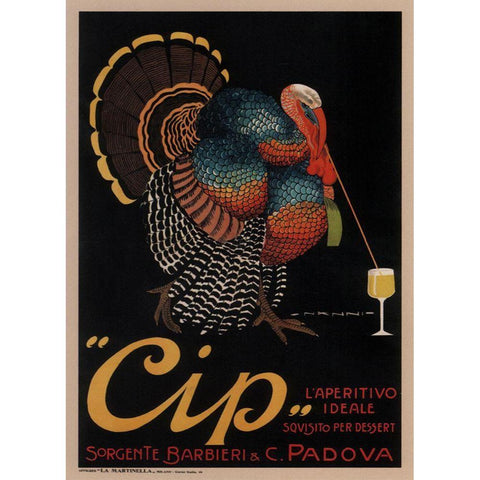 Cip Padova Turkey Gold Ornate Wood Framed Art Print with Double Matting by Vintage Apple Collection