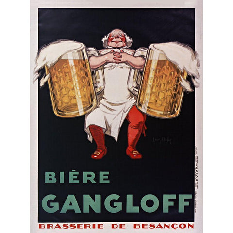 Gangloff BiÃ©re Gold Ornate Wood Framed Art Print with Double Matting by Vintage Apple Collection