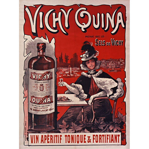 Vichy Quina White Modern Wood Framed Art Print by Vintage Apple Collection