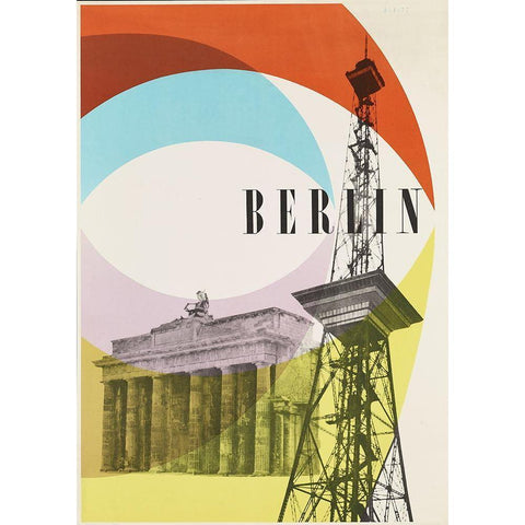 Berlin White Modern Wood Framed Art Print by Vintage Apple Collection