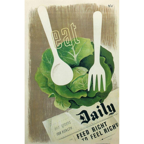 Eat Greens Black Modern Wood Framed Art Print by Vintage Apple Collection