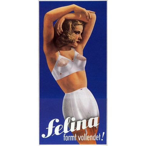 Felina White Modern Wood Framed Art Print by Vintage Apple Collection