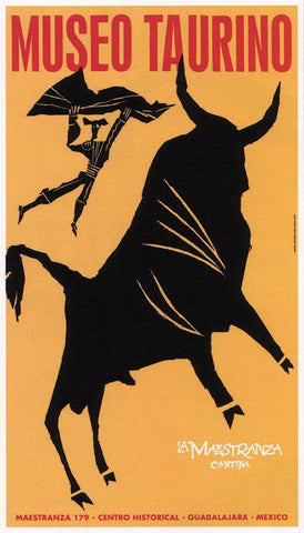 Museo Bull White Modern Wood Framed Art Print with Double Matting by Vintage Apple Collection