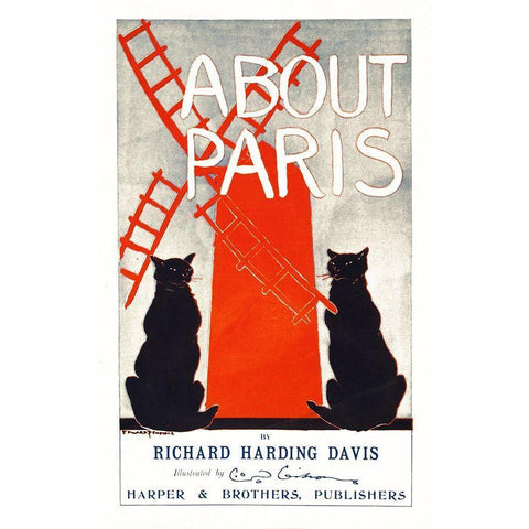 About Paris Black Modern Wood Framed Art Print by Vintage Apple Collection