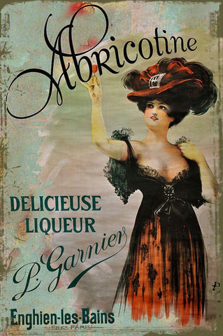 Abricotine Black Ornate Wood Framed Art Print with Double Matting by Vintage Apple Collection