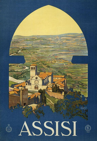 Assisi White Modern Wood Framed Art Print with Double Matting by Vintage Apple Collection