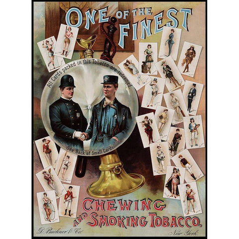 Buchner Tobacco Archival Gold Ornate Wood Framed Art Print with Double Matting by Vintage Apple Collection