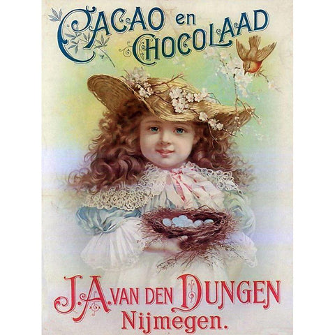 Cacao En Chocolaad Gold Ornate Wood Framed Art Print with Double Matting by Vintage Apple Collection