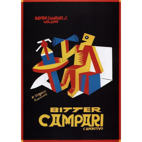 Campari Black Modern Wood Framed Art Print by Vintage Apple Collection