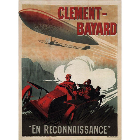 Clement Bayard Black Modern Wood Framed Art Print by Vintage Apple Collection