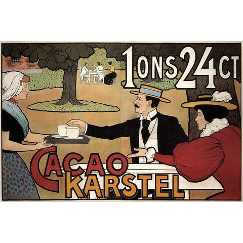 Cocoa Karstel Netherlands Black Modern Wood Framed Art Print with Double Matting by Vintage Apple Collection